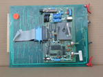AVAB I/O board, circuit side, showing the guts of a Votrax speech synthesizer bolted on