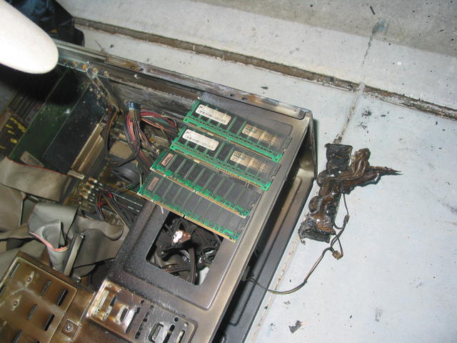 DIMMs pulled from burnt machine