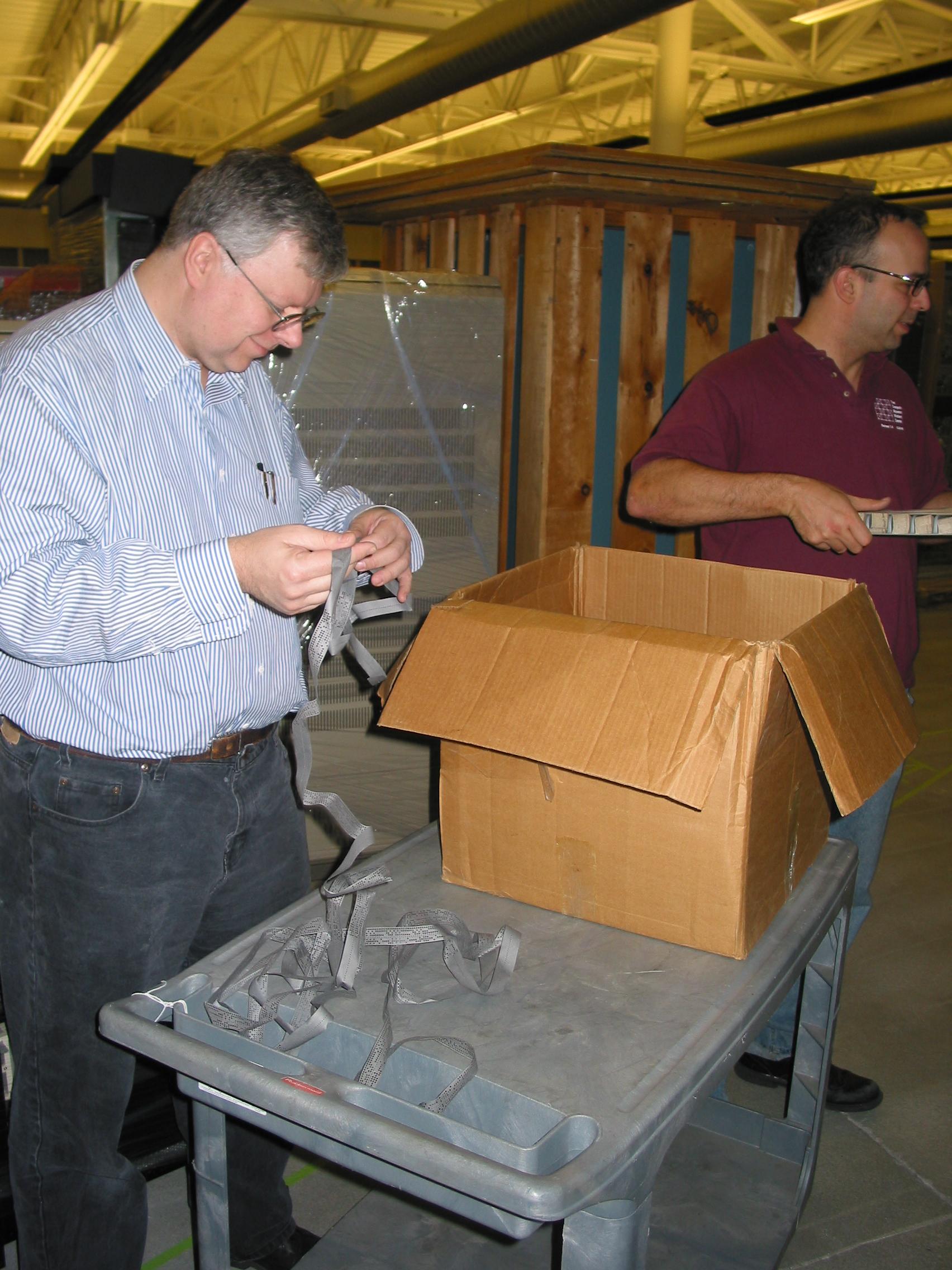 Mike Cheponis and Dag Spicer inspecting the software