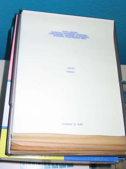 MIT PDP-48 FORTRAN stencils, November 8, 1971