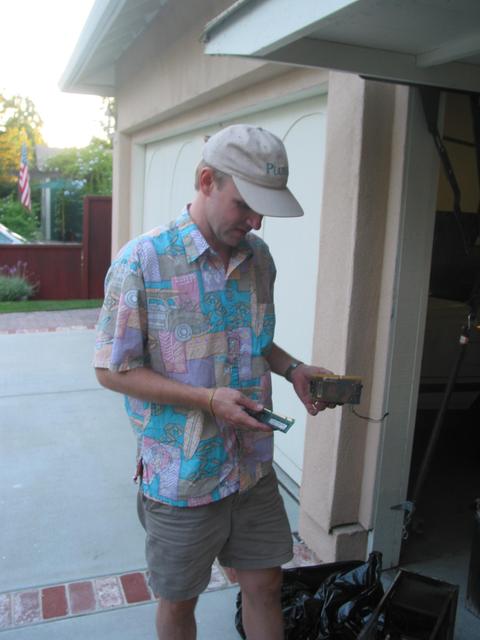 Steve holding CPU and DIMMs